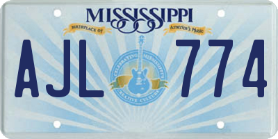 MS license plate AJL774