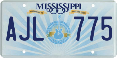 MS license plate AJL775