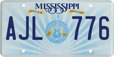 MS license plate AJL776