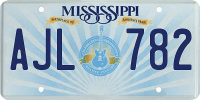 MS license plate AJL782