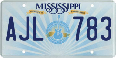 MS license plate AJL783