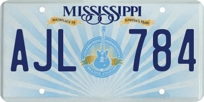 MS license plate AJL784