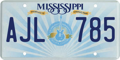 MS license plate AJL785