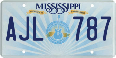 MS license plate AJL787