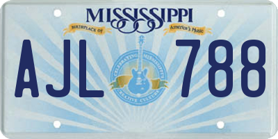 MS license plate AJL788