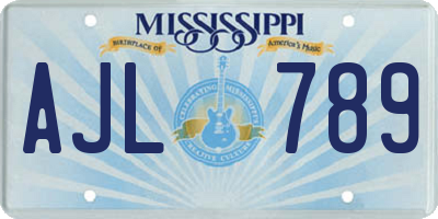 MS license plate AJL789