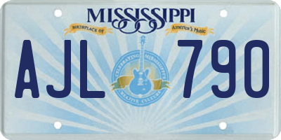 MS license plate AJL790