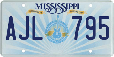 MS license plate AJL795