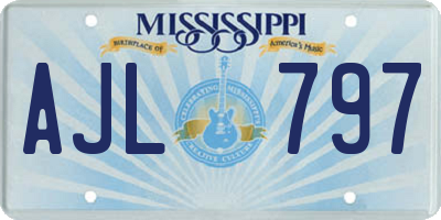 MS license plate AJL797