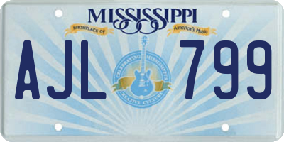 MS license plate AJL799