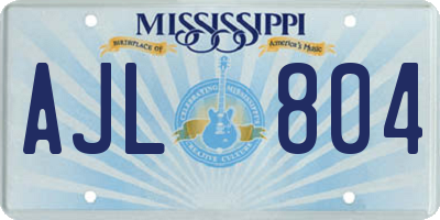 MS license plate AJL804