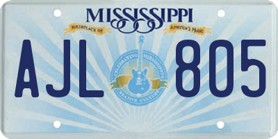 MS license plate AJL805