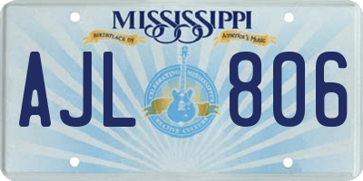 MS license plate AJL806
