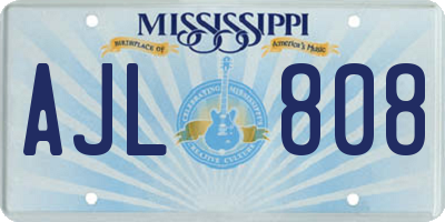 MS license plate AJL808