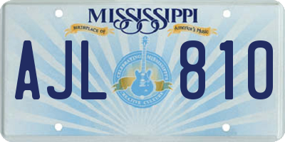 MS license plate AJL810