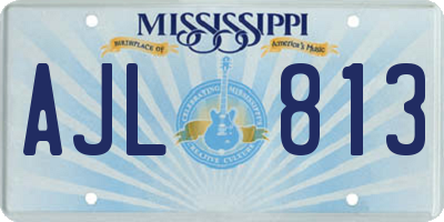 MS license plate AJL813