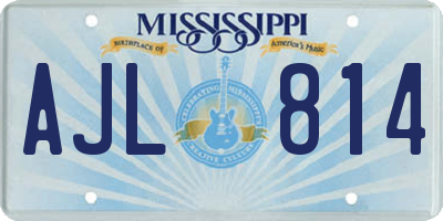 MS license plate AJL814