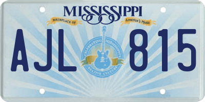 MS license plate AJL815