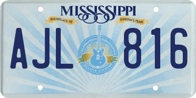 MS license plate AJL816