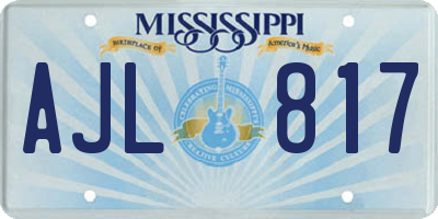 MS license plate AJL817