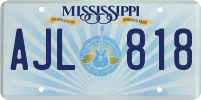 MS license plate AJL818