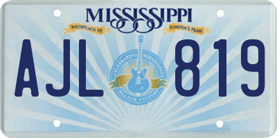 MS license plate AJL819