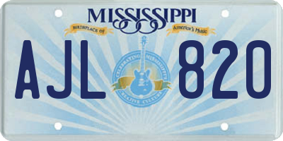 MS license plate AJL820