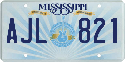 MS license plate AJL821