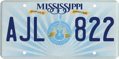 MS license plate AJL822