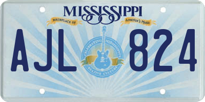 MS license plate AJL824