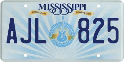 MS license plate AJL825