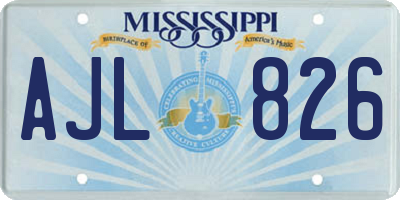 MS license plate AJL826