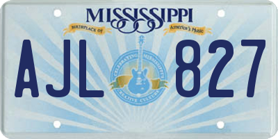 MS license plate AJL827