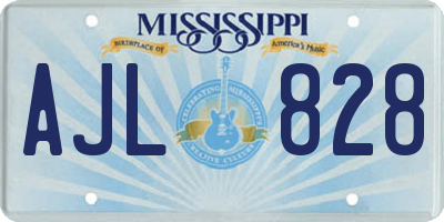 MS license plate AJL828
