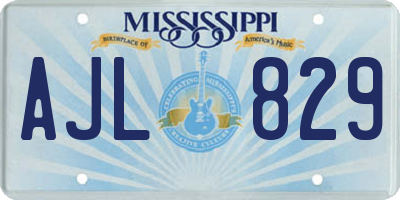MS license plate AJL829