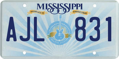 MS license plate AJL831