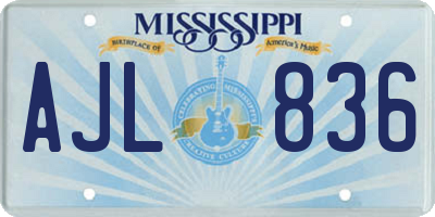 MS license plate AJL836