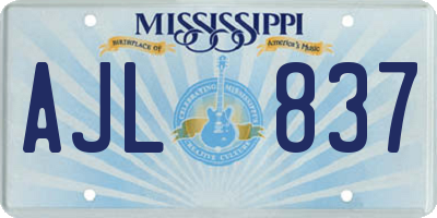 MS license plate AJL837