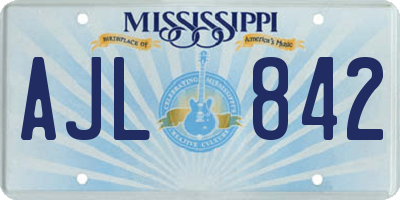 MS license plate AJL842