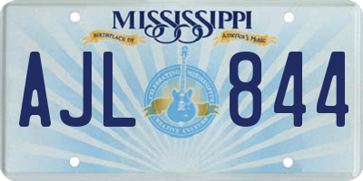 MS license plate AJL844