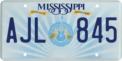 MS license plate AJL845