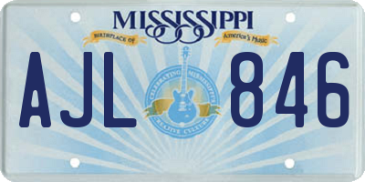 MS license plate AJL846