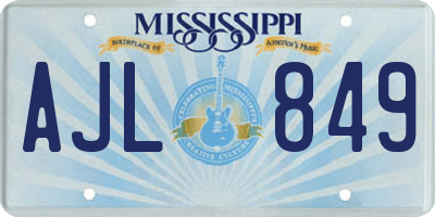 MS license plate AJL849