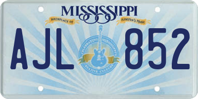 MS license plate AJL852