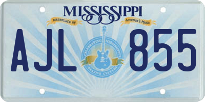 MS license plate AJL855