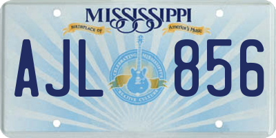 MS license plate AJL856