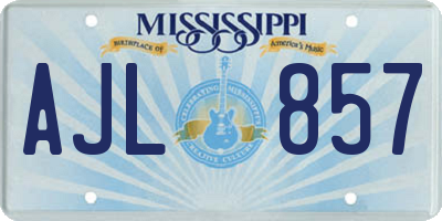 MS license plate AJL857