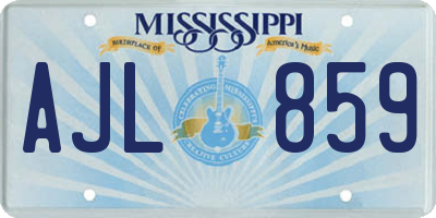 MS license plate AJL859