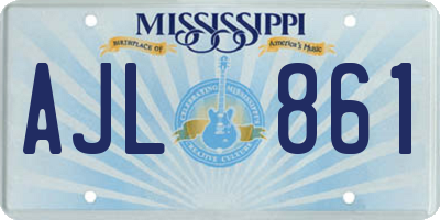 MS license plate AJL861