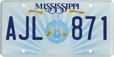 MS license plate AJL871
